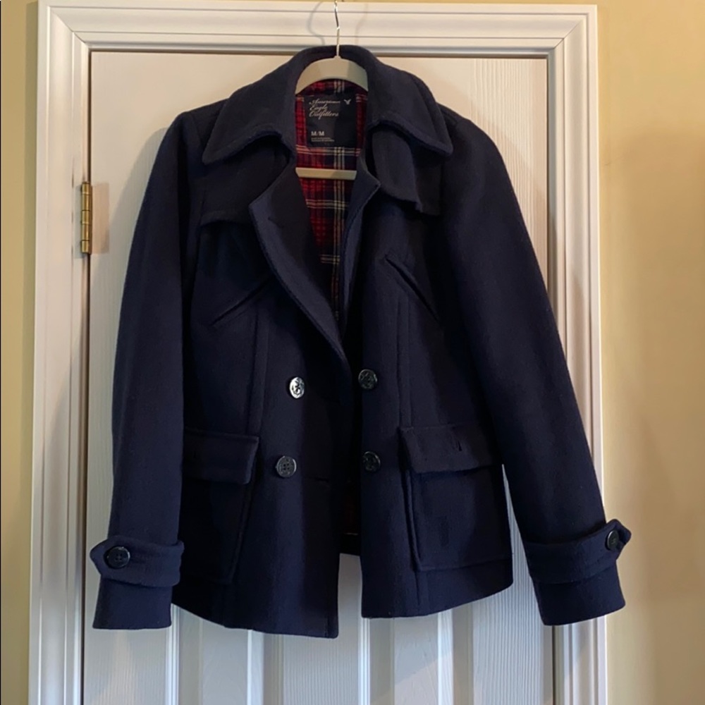 American Eagle Outfitters Navy Pea Coat